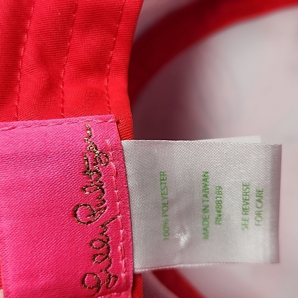 Lilly Pulitzer Womens Ruby Red Wild Sun Hat One Size Preowned - Picture 6 of 7